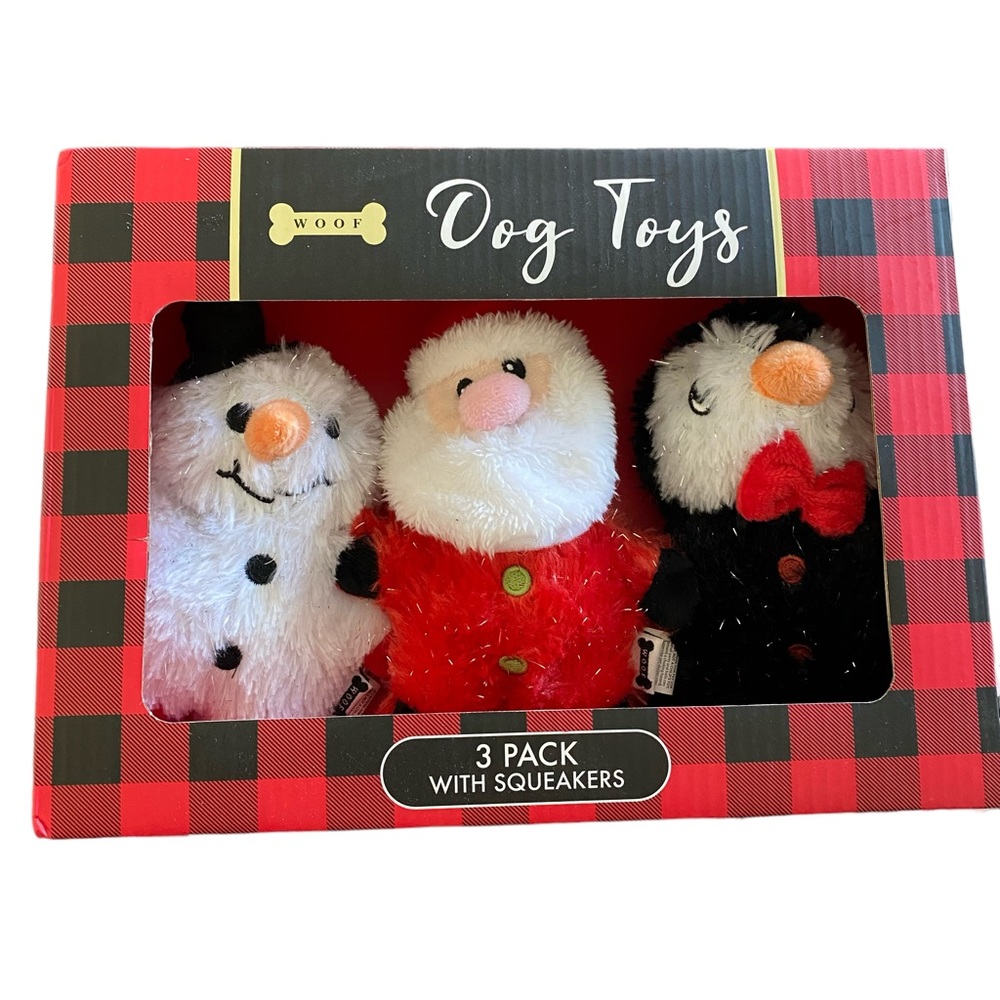 WOOF Dog Toys 3 Pack with Squeakers